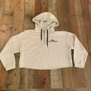 Quicksilver womens cropped quarter zip pull over hoodie - XS